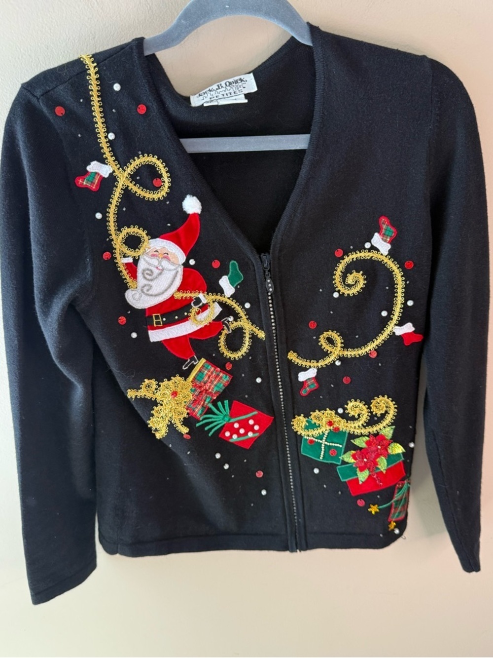 Vintage Jack B Quick Cardigan Christmas Holiday Festive Santa Winter size XS PP